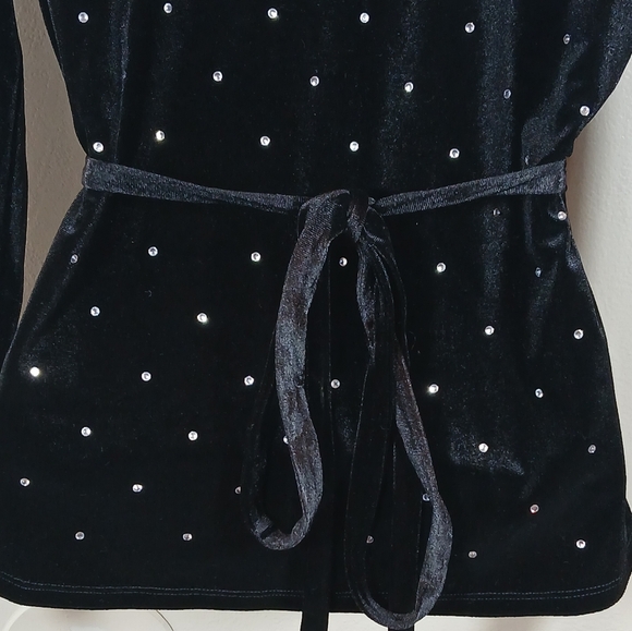 & Other Stories Rhinestone Velvet Wrap Top size 0 - Picture 4 of 15